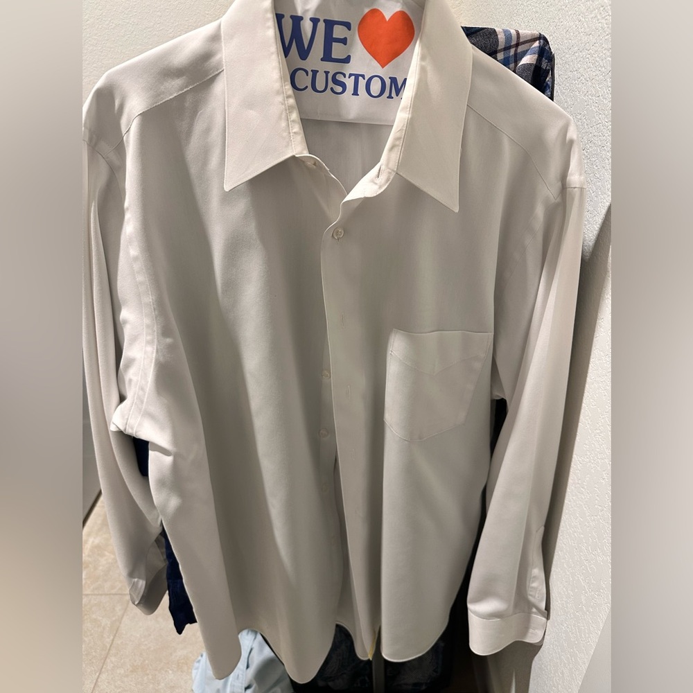 Men’s Arrow sateen white button down